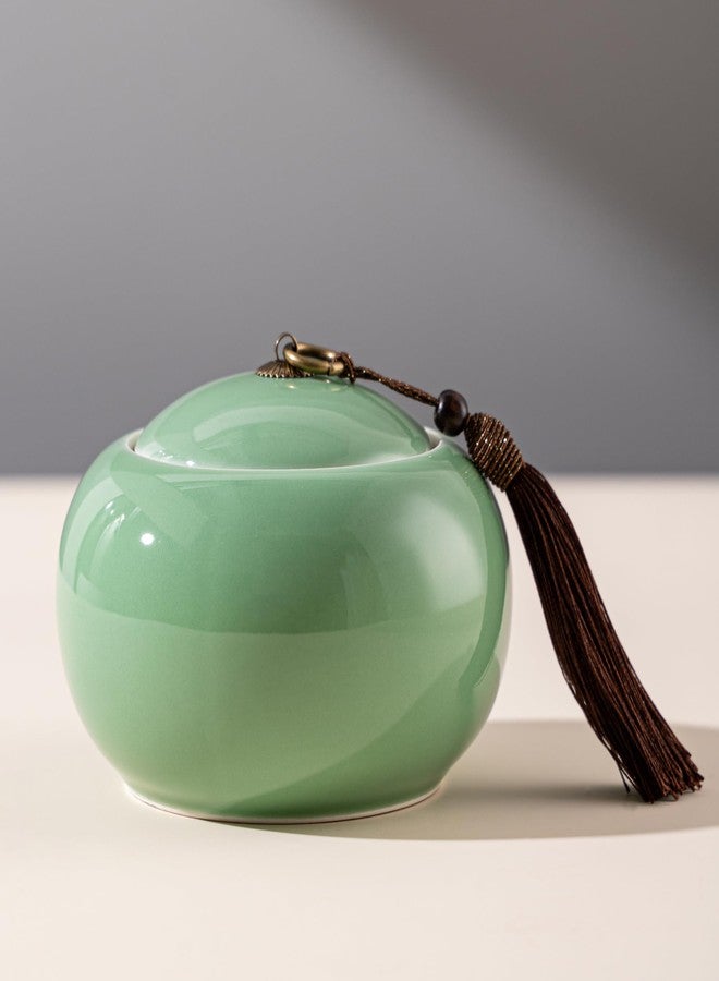 SILINE Longquan Celadon Loose Tea Storage Jar, 20 oz/600ml Green Porcelain Airtight Container -Di Kiln,Classic Cyan - Image 3